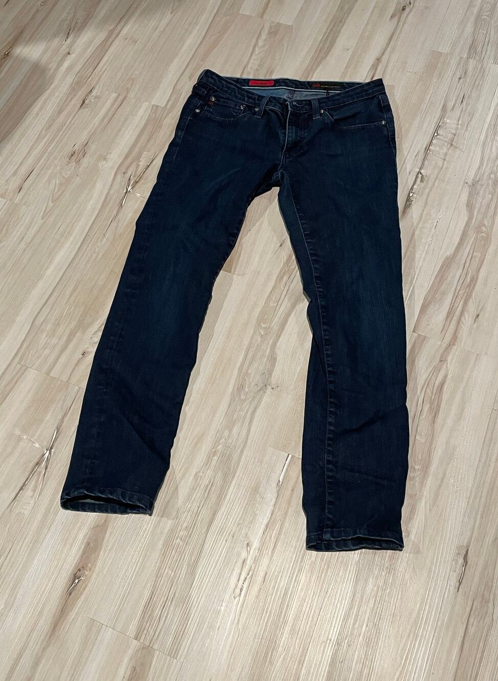 AG Adriano Goldschmied The Stilt Cigarette Leg Jeans Dark Wash Blue Size 29R - Picture 1 of 5